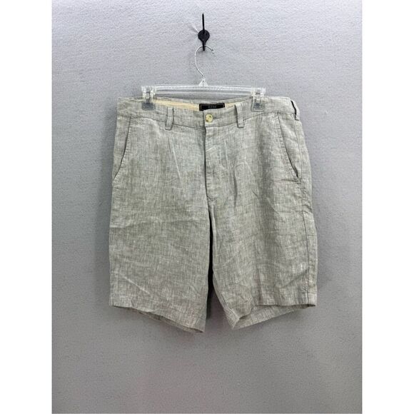 Jos. A. Bank Mens Gray Reserve Linen Flat Front Casual Chino Shorts Size 32 - Picture 1 of 6
